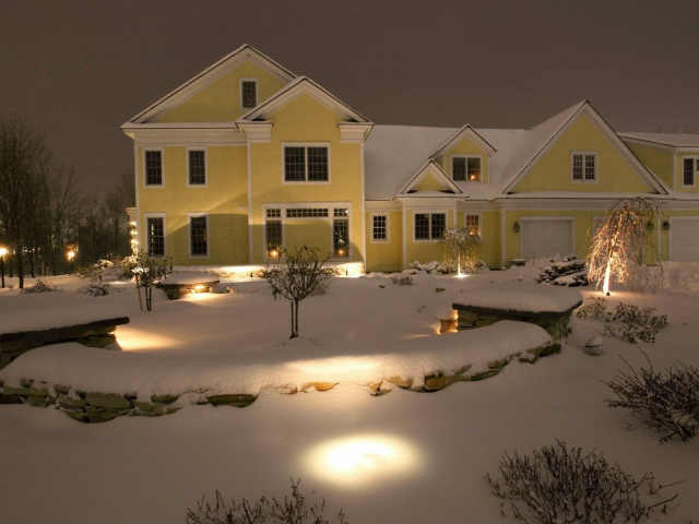 Latham NY winter natural stone garden lighting 640x480 c - Latham NY master plan after