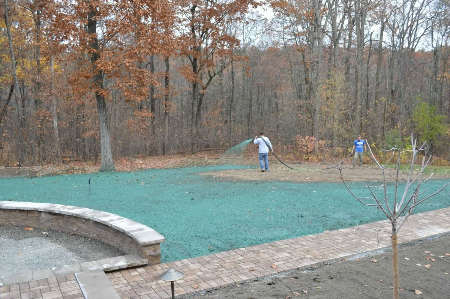 Wynantskill NY hardscape design project hydroseeding 1500x997 - Landscape Installation Project Consulting